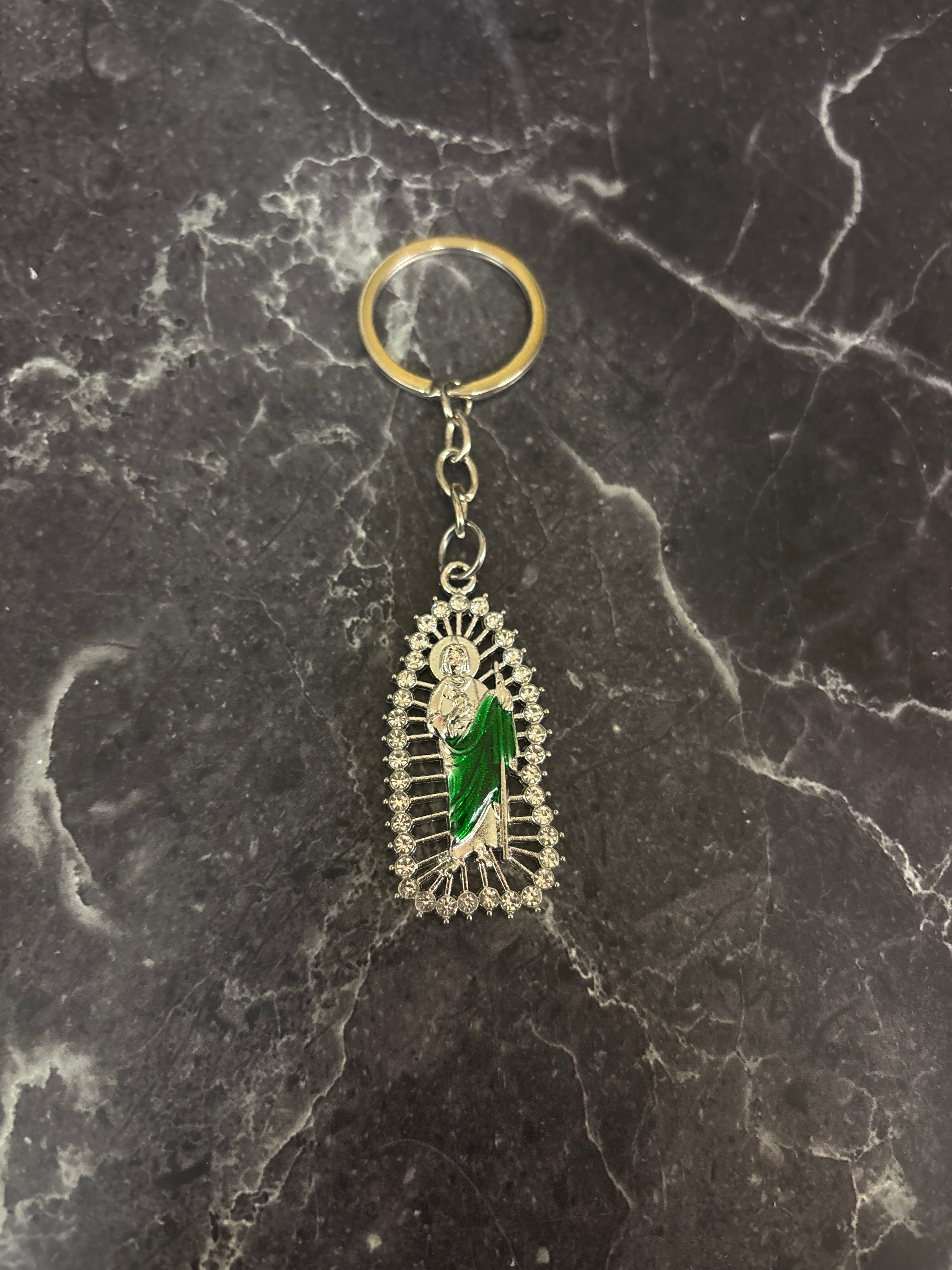 Saint Jude Rhinestone Keychain