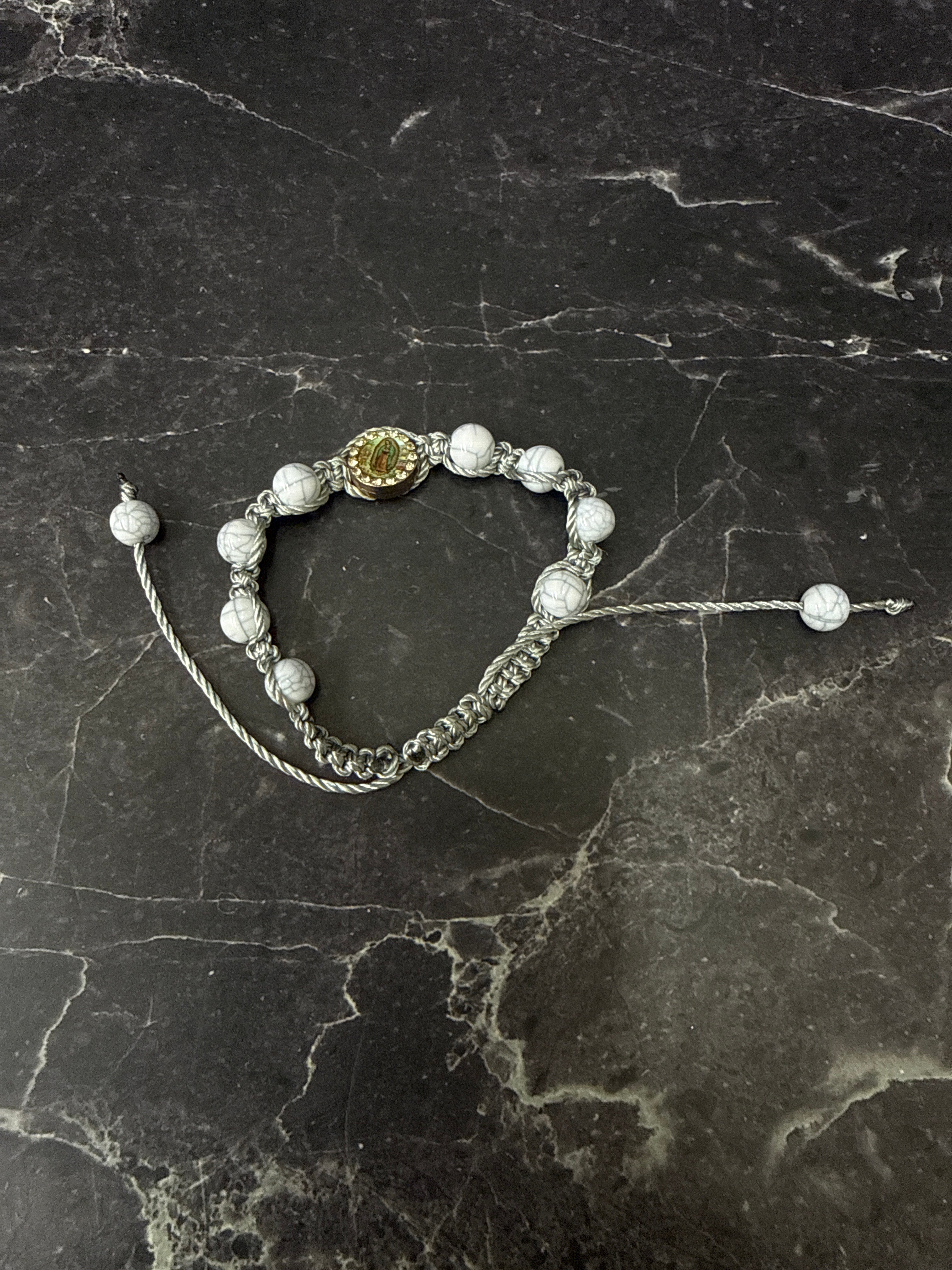 🌟 Adjustable Beaded Rosary Bracelets with Religious Medals – Light Blue, Black, Green, Dark Blue, Pink, Purple, White & Gray ✨